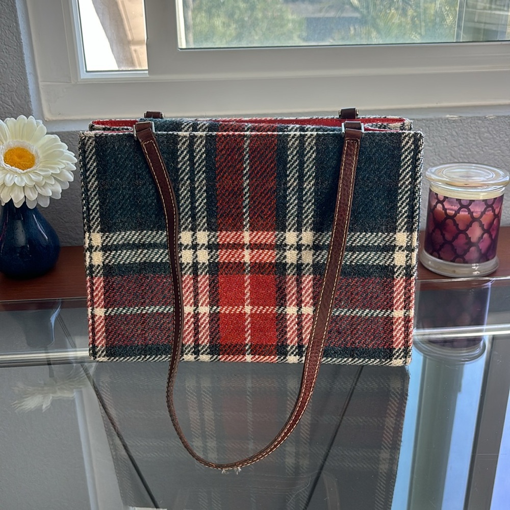 Kate Spade vintage Plaid Tote Bag - Red and Blue - Picture 2 of 7